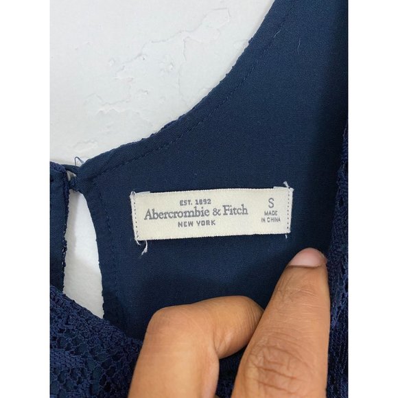 Abercrombie & Fitch Lace Navy Blue Short Romper Small - Picture 8 of 11